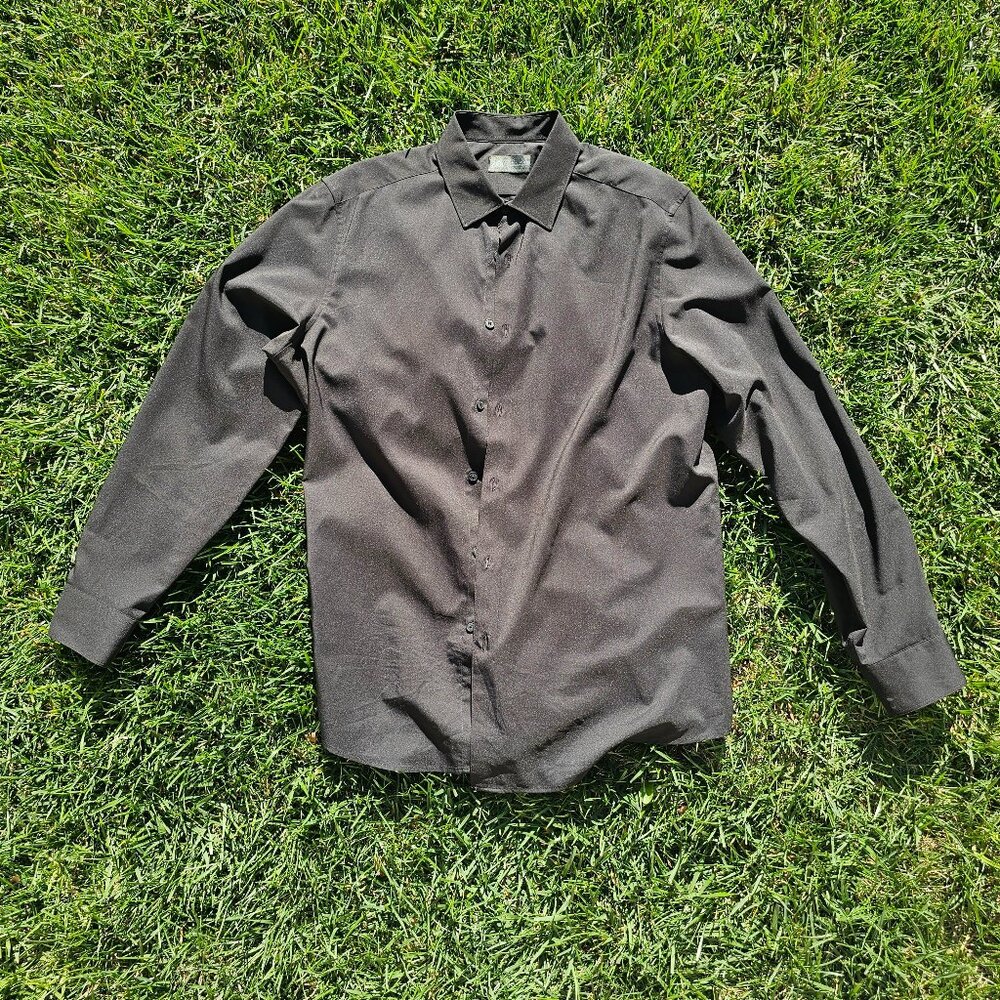 ZARA Men’s Button-Up Shirt – Black – Size L